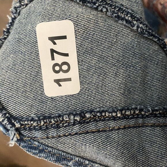 No Boundaries Short Overalls Shortalls Women M Y2k Blue Bandana Print Denim - Picture 14 of 14